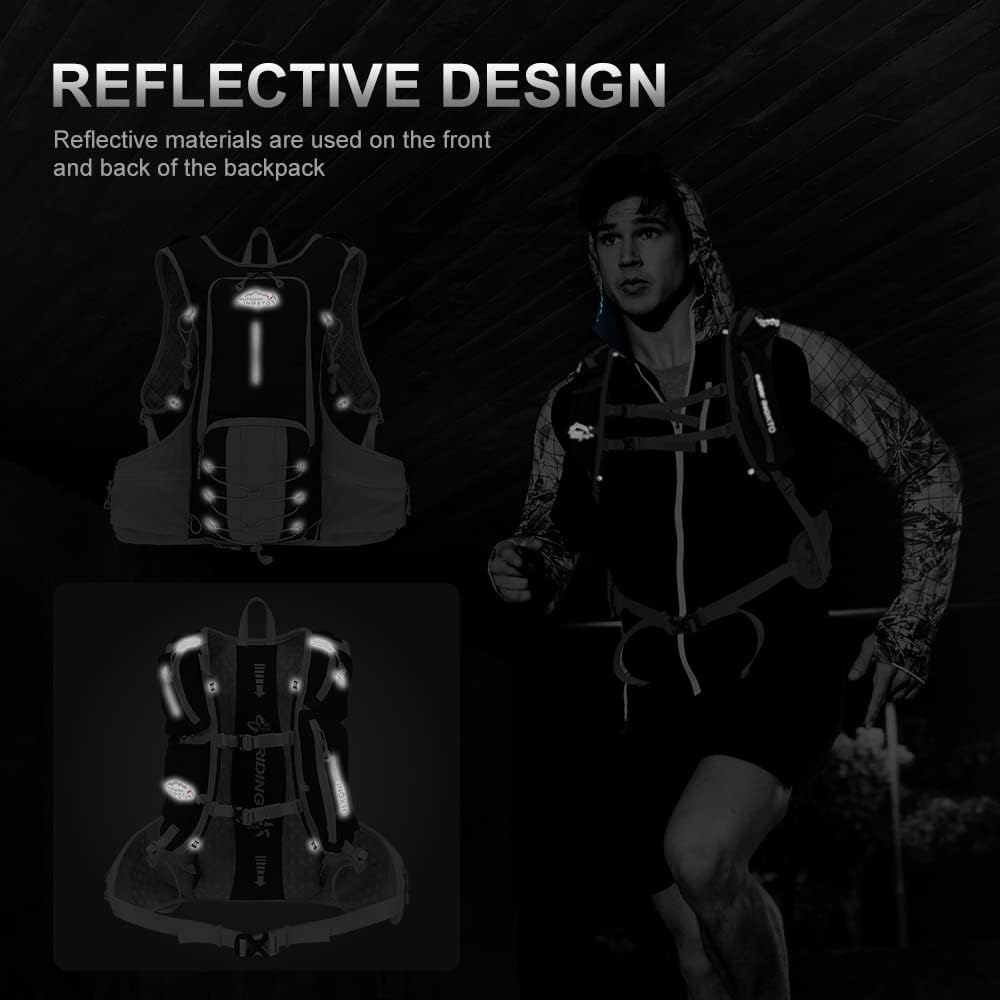 INOXTO Hydration Pack Backpack ,Water Backpack with 2L Leakproof Water Bladder, Running Hydration Vest for Man, Daypack for Cycling Motocross Climbing Trail Running