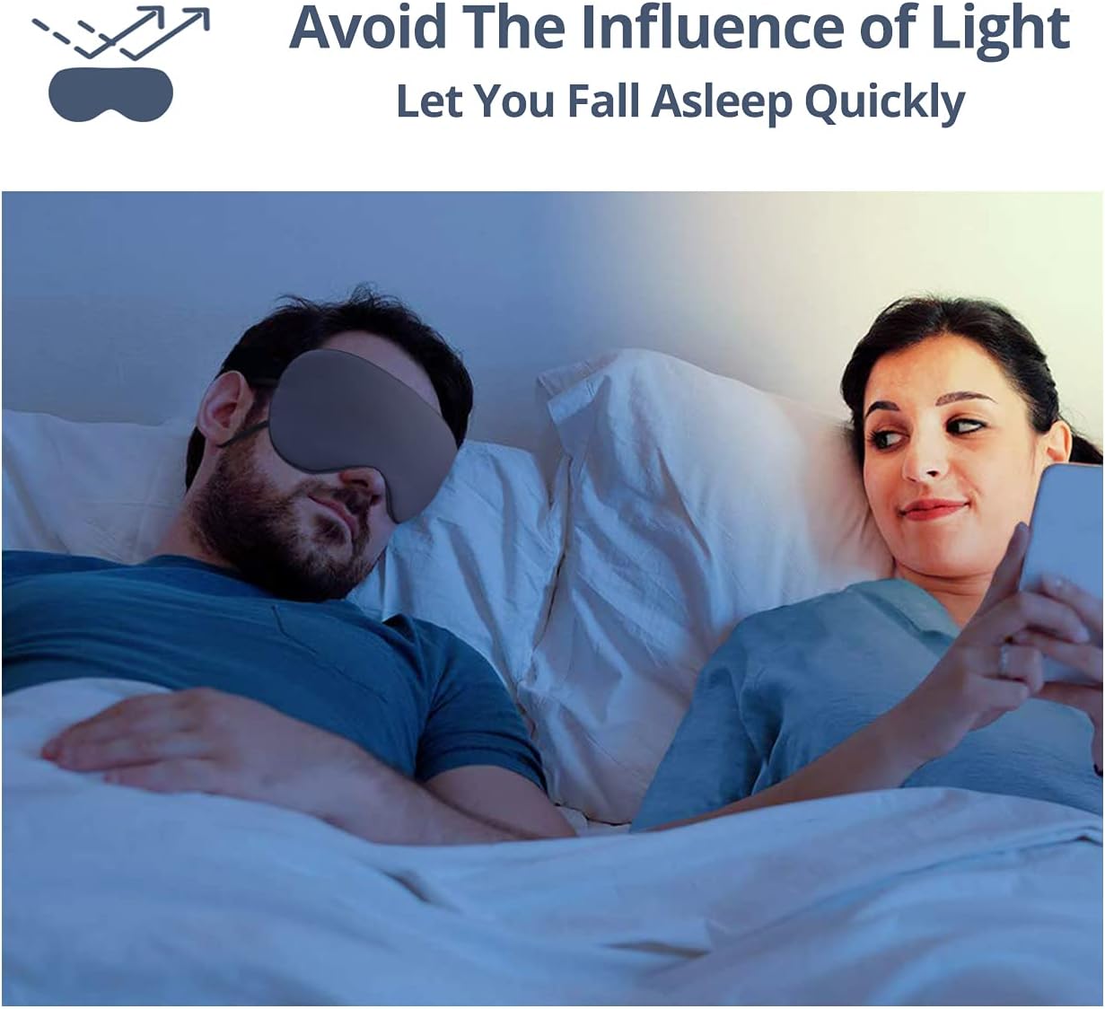 Sleeping Mask 2 Pack, Warm, Cool Double-Sided Use of Sleep Mask, Super Soft Blindfold with Adjustable Strap, Block Out Light, Comfort Sleep Eye Mask for Travel Meditation Nap