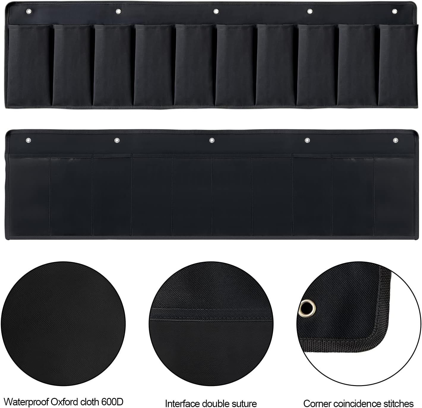 RV Shoe Pockets 10 Pockets Heavy Hanging Bedside Storage Organizer with Sturdy Hooks Storage Pockets Hangs on Bed for Shoes Toys and Tool Accessories