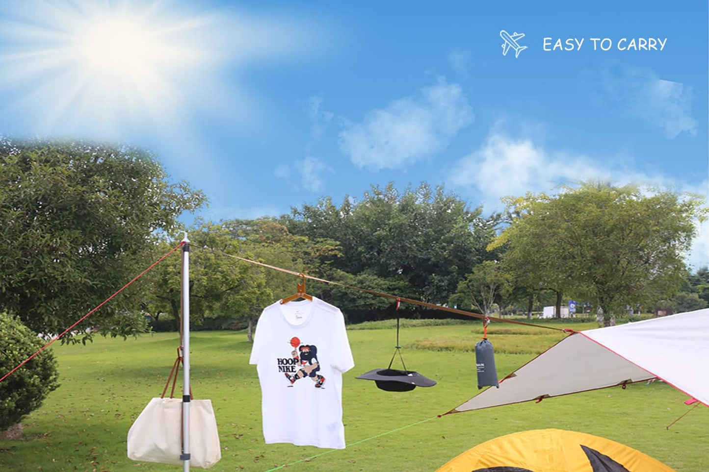 Hikeman Travel Hangers Metal Heavy Duty Folding Hangers for Wet Clothes Portable Space Saving Travel Accessories for Camping Cruise Hotel (3, Orange)