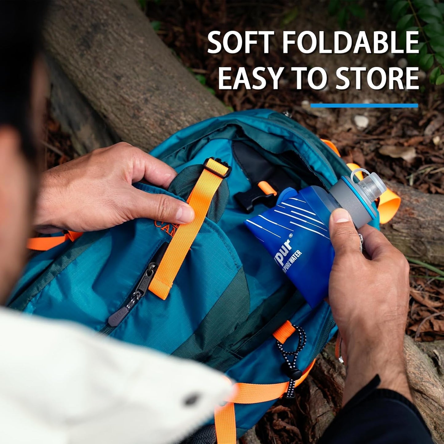 Water Filter Bottle Survival - 650/1000/2000ml Collapsible Water Bottle with NSF/FDA Certification with Filter Squeeze Water Filter Bottle Portable Water Filter Hiking Backpacking Camping