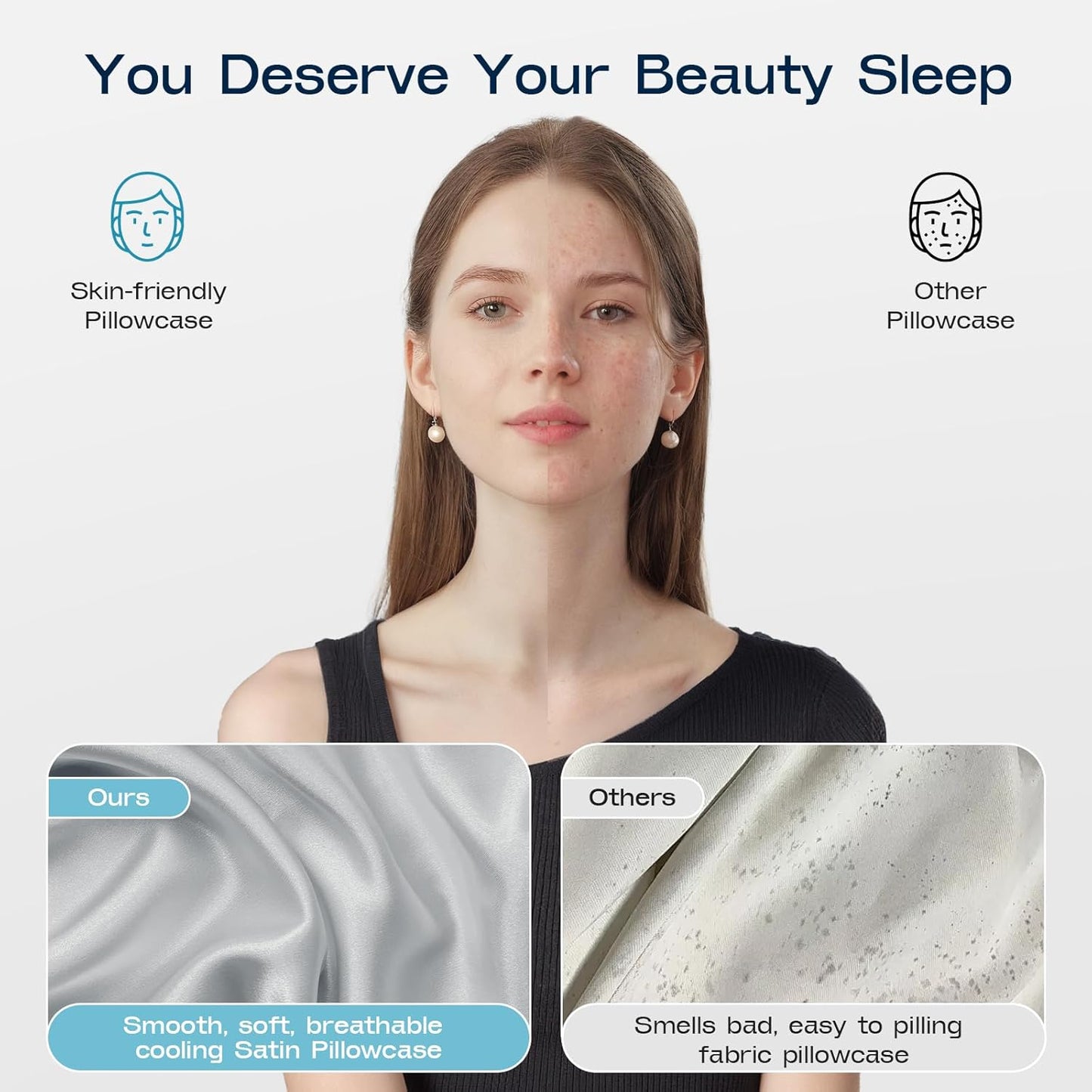 Memory Foam Pillows for Sleeping - Cervical Neck Ergonomic Pillow, Orthopedic Pillow for Neck and Shoulder Pain, Adjustable Cooling Contour Pillow (Grey, Queen)