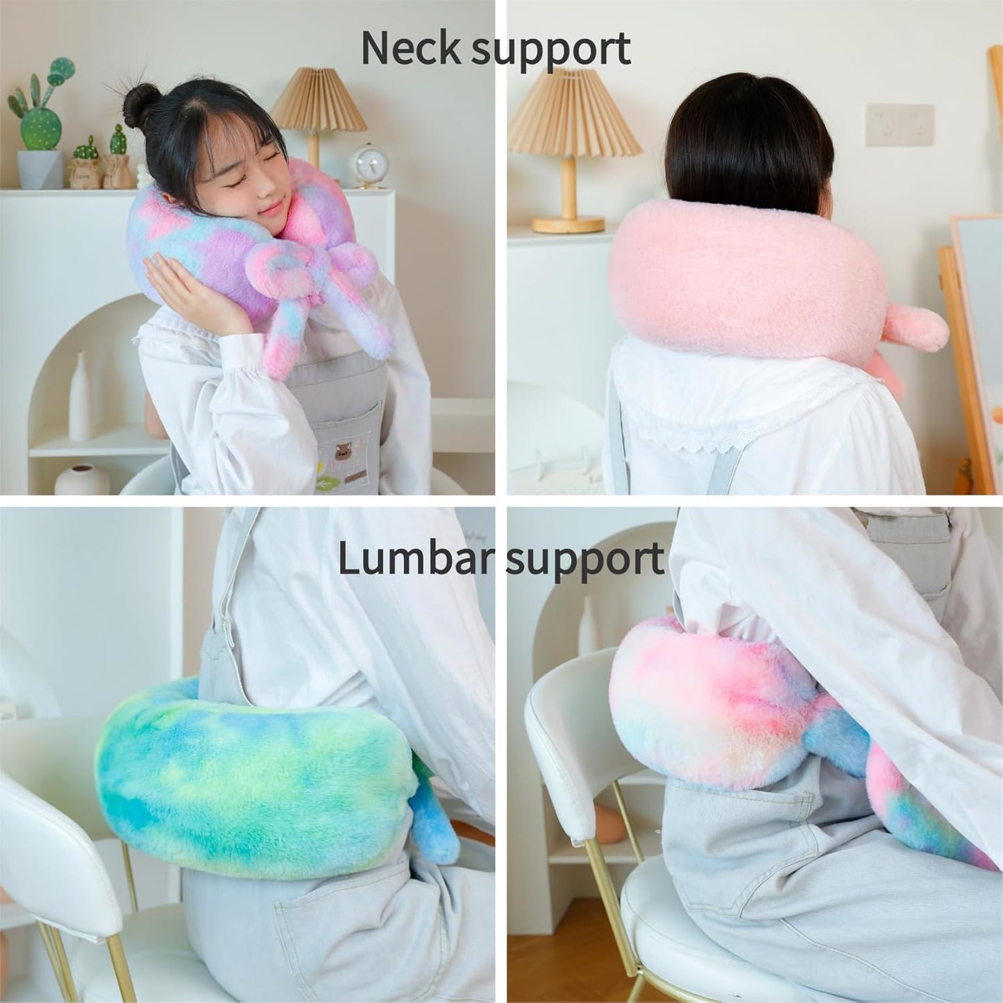 Travel Pillow Multifunctional Airplane Travel Neck Pillow Provides Neck and Lumbar Support During Travel Airplane Pillow Gray