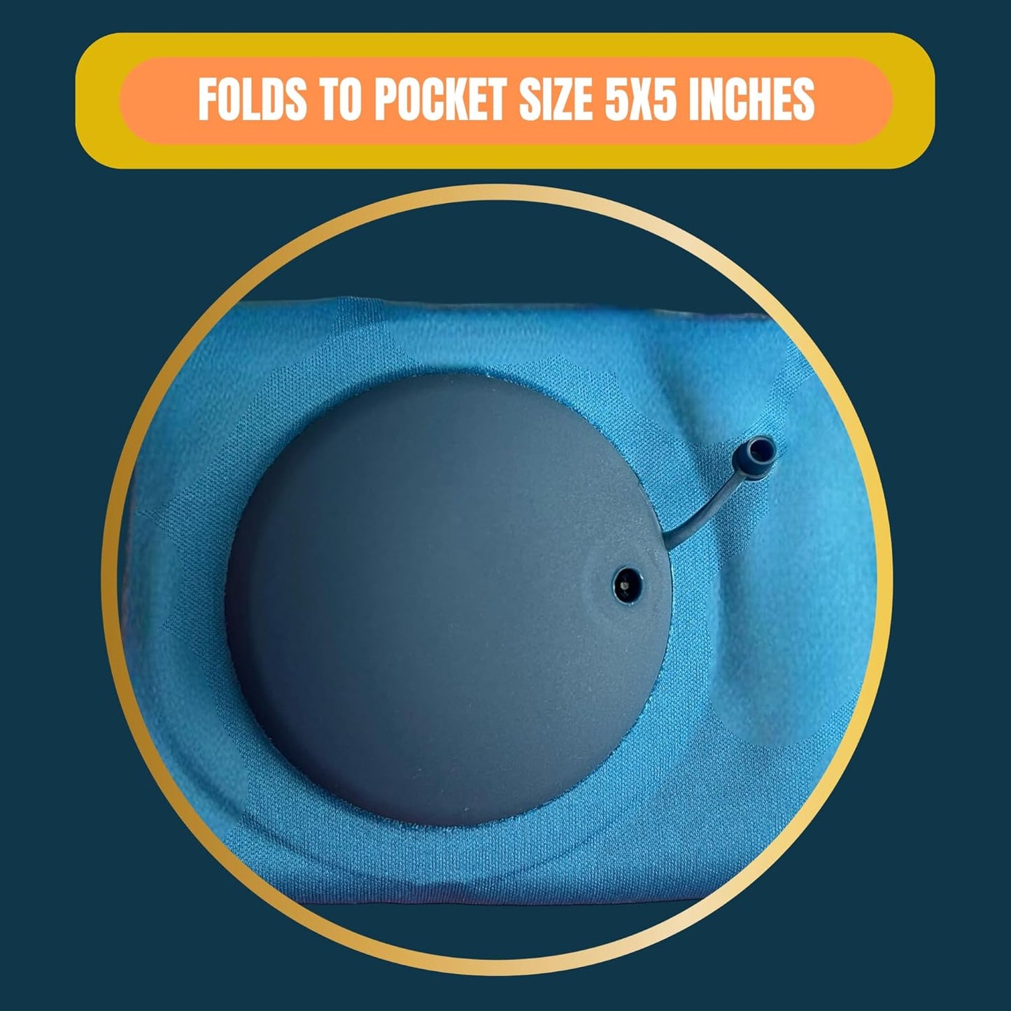 Vorgato Luxury- Inflatable Travel Pillow - Pocket Size - Camping Pillow - Airplane Pillow - with 3D Eye Mask and Earplugs- Airplane Essentials - Travel Neck Pillows for Airplanes - PVC Flock