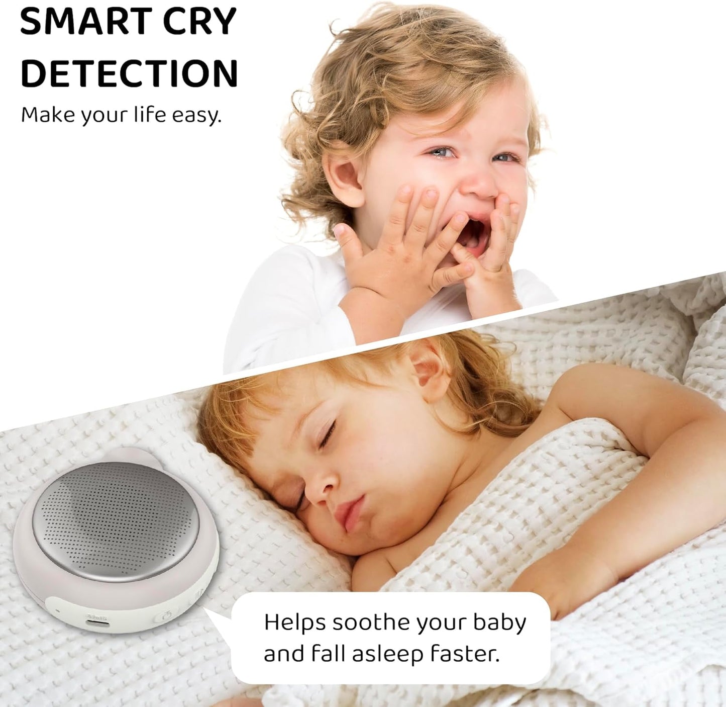 Moonybaby Portable Sound Machine, Baby Sleep Soothe, 9 Soothing Sounds, White Noise, Shush, Sound Therapy and Noise Canceling