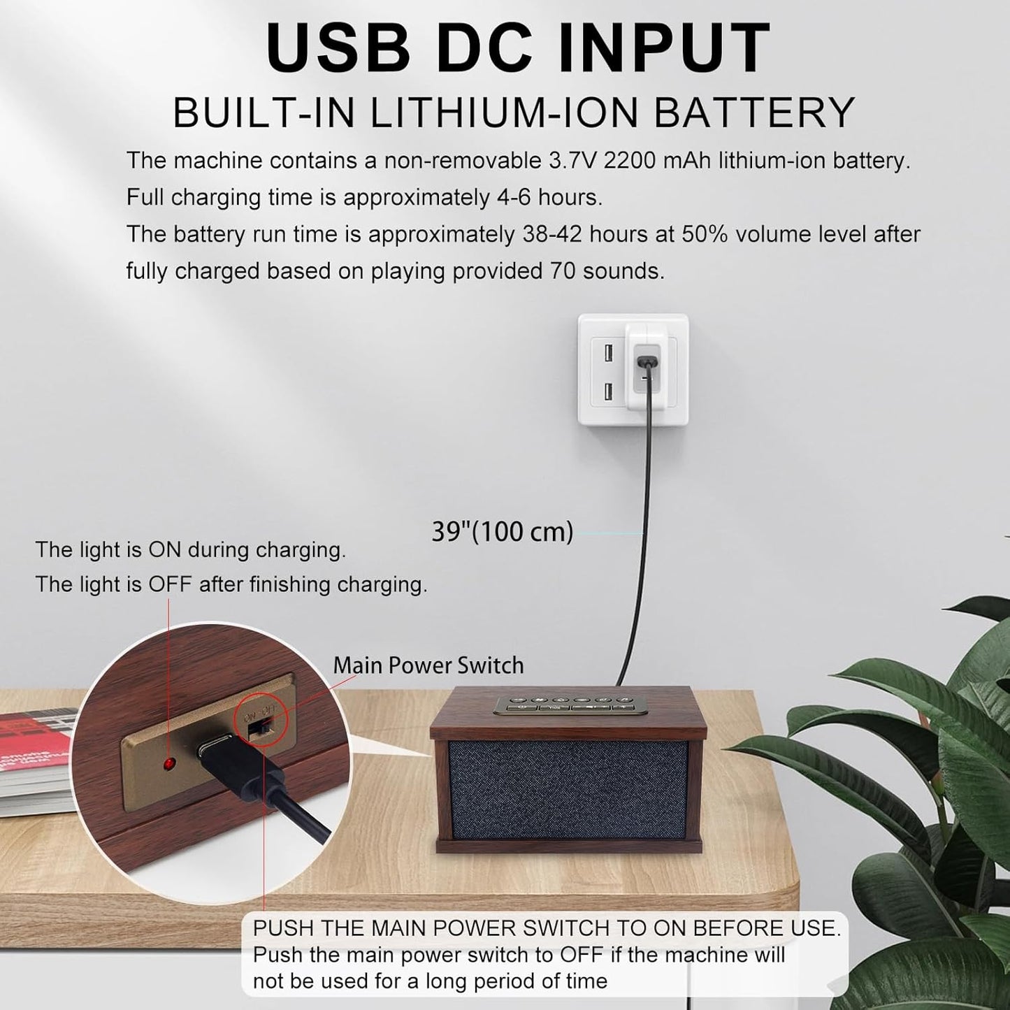 White Noise Sound Machine, Portable Sound Machine with 70 Soothing Sounds, 3 Timer Memory Function 30 Volume Levels Sleep Machines for Baby Kids Adult Home Office Travel, Black