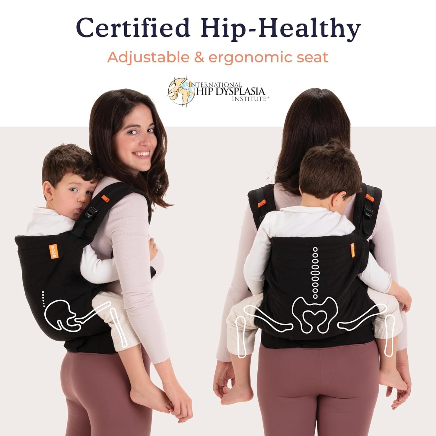 Beco Baby Carrier Toddler Carrier with Extra Wide Seat - 100% Cotton Carrying Backpack Style & Front-Carry,Lightweight & Breathable Child Carrier, Toddler Sling Carrier 20-60 lbs (Metro Black)