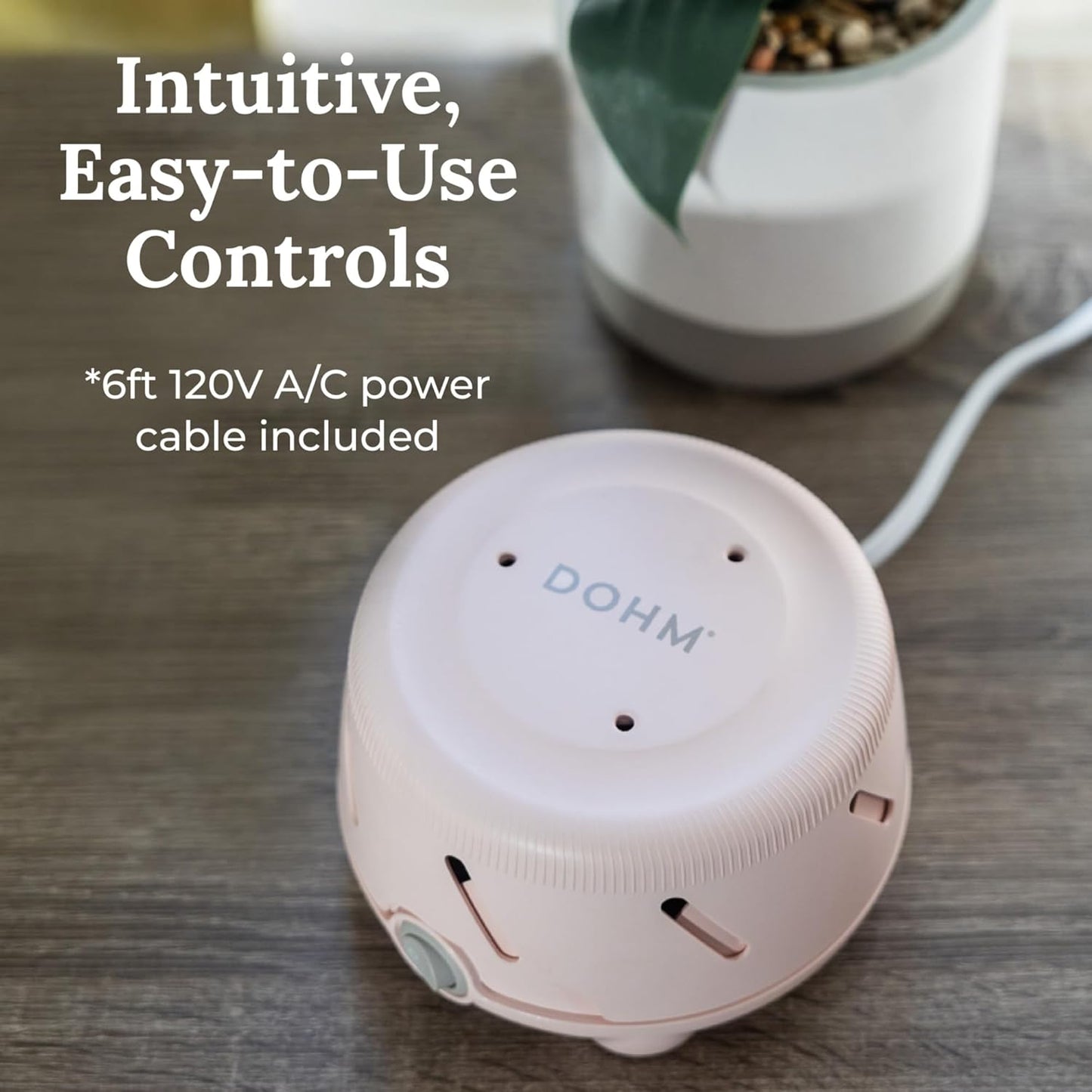 Yogasleep Dohm Uno White Noise Sound Machine, Natural Pink Noise from a Real Fan, Adjustable Tone & Noise Canceling for Office Privacy & Meditation, Sleep Aid for Travel, Baby & Adults (Pink)