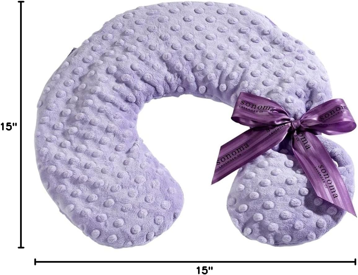 Sonoma Lavender Luxury Lavender Heatable/Chillable Neck Pillow, Microwaveable for Neck and Shoulders with Removable Washable Covers, Great for Relaxation and Pain Relief (Lilac Dot)