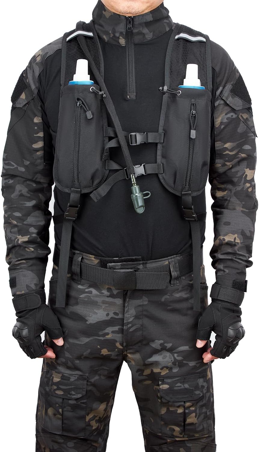 ATBP Running Hydration Vest Pack Thermal Insulation 3L TPU Water Bladder Tactical Backpack Bag for Cycling Hiking Daypack Men & Women