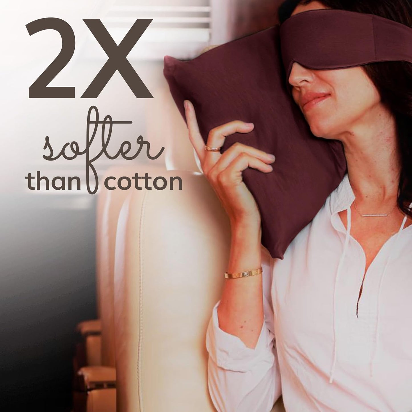 Happyluxe Odyssey Travel Pillow for Long Flights - Soft, Small, Alternative to Down and Memory Foam. 17 x 13in - Made in The USA, Cabernet Red Airplane Pillow for Adults Sleeping, Camping or Nap