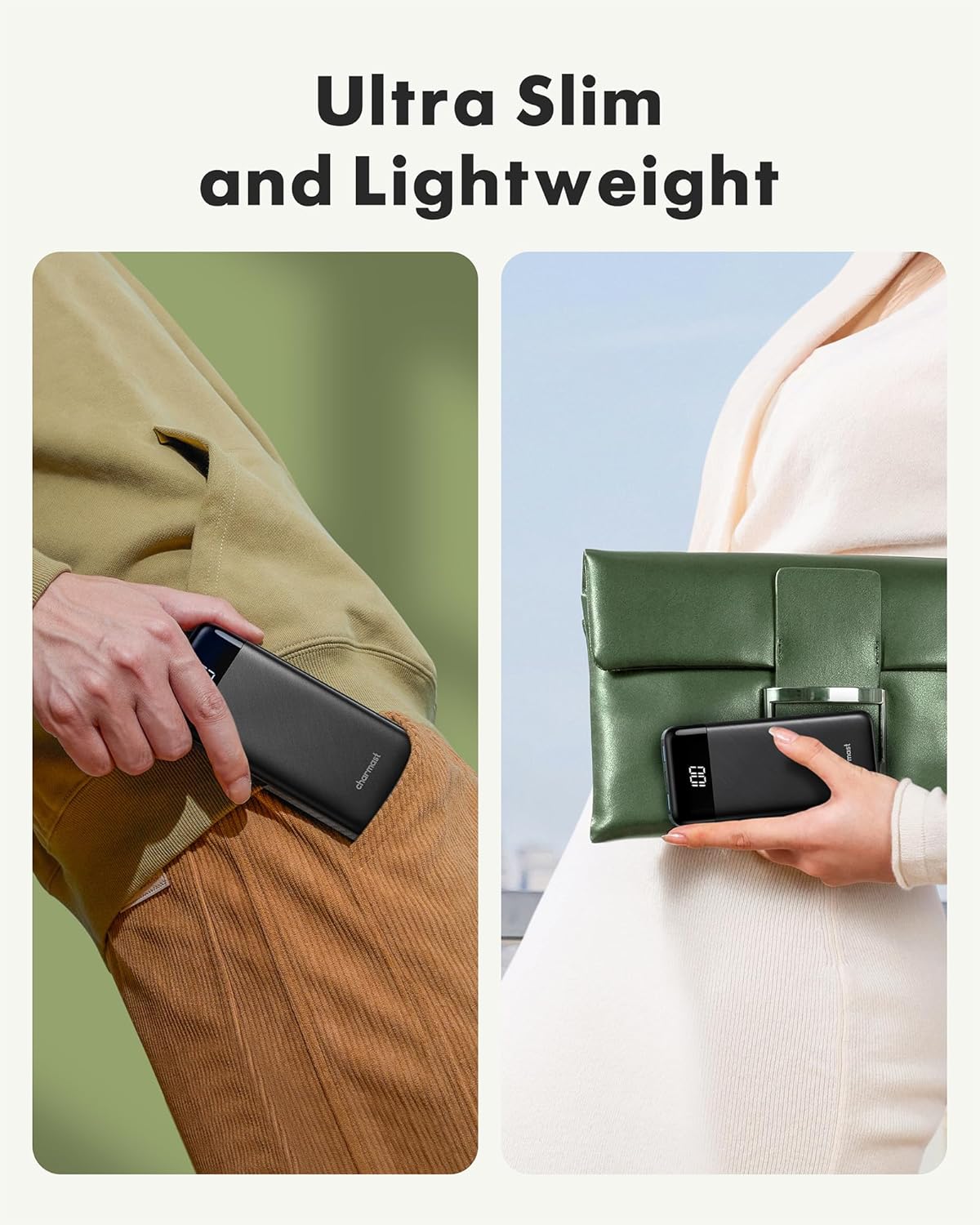 charmast Portable Charger with Built in Cables, Power Bank with Cords Wires, Slim 10000mAh Travel Battery Pack 6 Outputs 3 Inputs 3A Fast Charging for Samsung Google Pixel LG Moto iPhone iPad