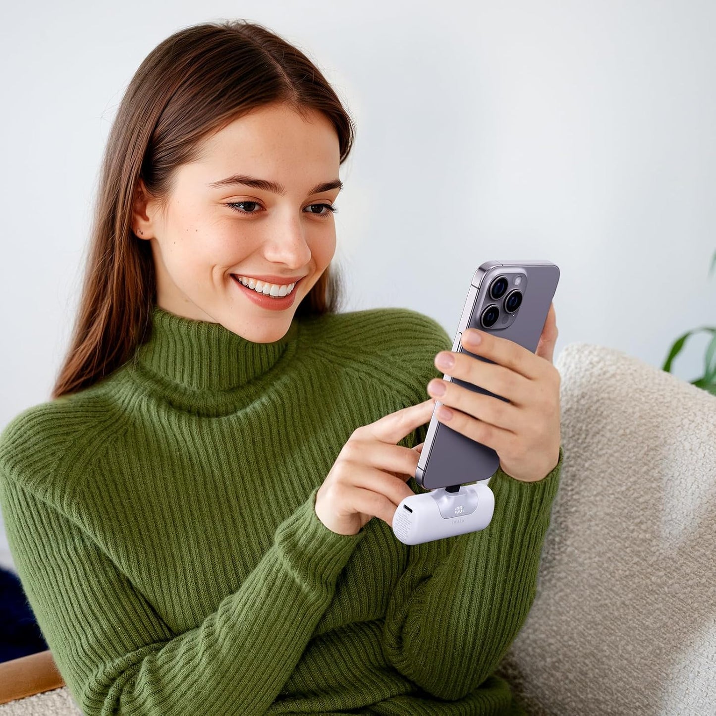 iWALK Portable Charger 5500mAh Next-Gen Small Power Bank 22.5W Fast Charging Battery USB-C Portable Phone Charger for iPhone 16/15 16 Plus 16 Pro Max iPad, Samsung Galaxy S25 S24 S23 Android, White