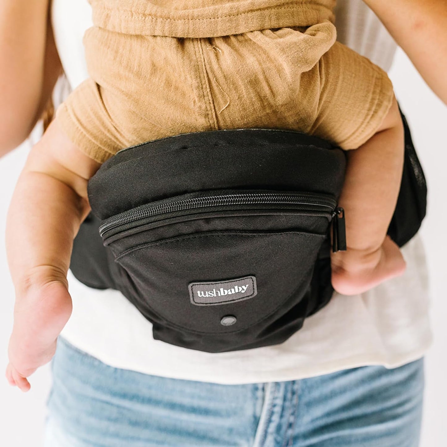 Tushbaby The Original Premium Quality Hip Seat Carrier – Safety-Certified Baby & Toddler Carrier with Secure Safety Buckles, No-Flimsy-Foam Design, Storage Pockets & Nursing Pillow. 0–3 yrs