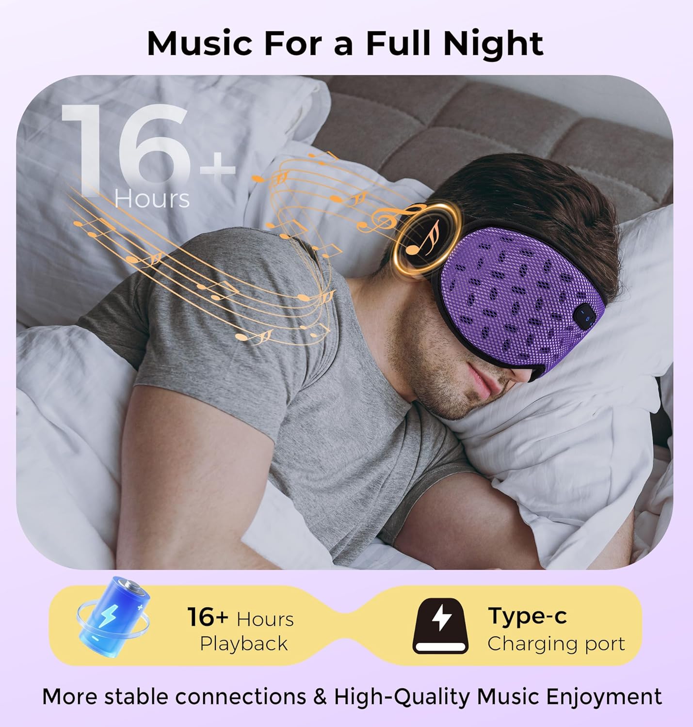 Sleep Mask Headphones with Bluetooth 5.4, LC-dolida Wireless Music Eye Mask for Sleeping Headphones Detachable 3D Eye Cups Cooling Breathable Bluetooth Eye Mask for Side Sleepers