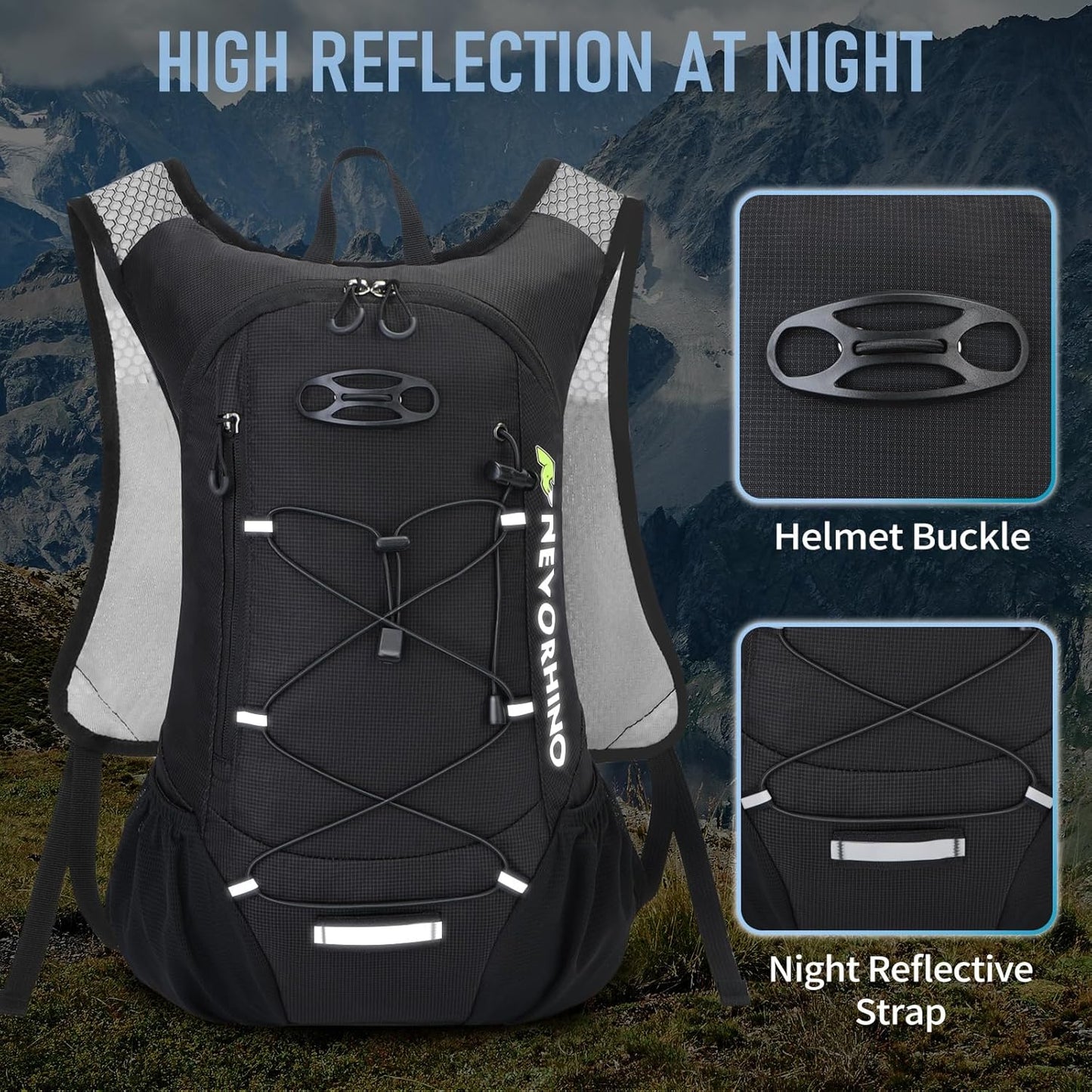 Lightweight Hydration Backpack, Running Backpack with 2L Water Bladder, Hydro Water Daypack for Cycling Hiking Rave for Men Women