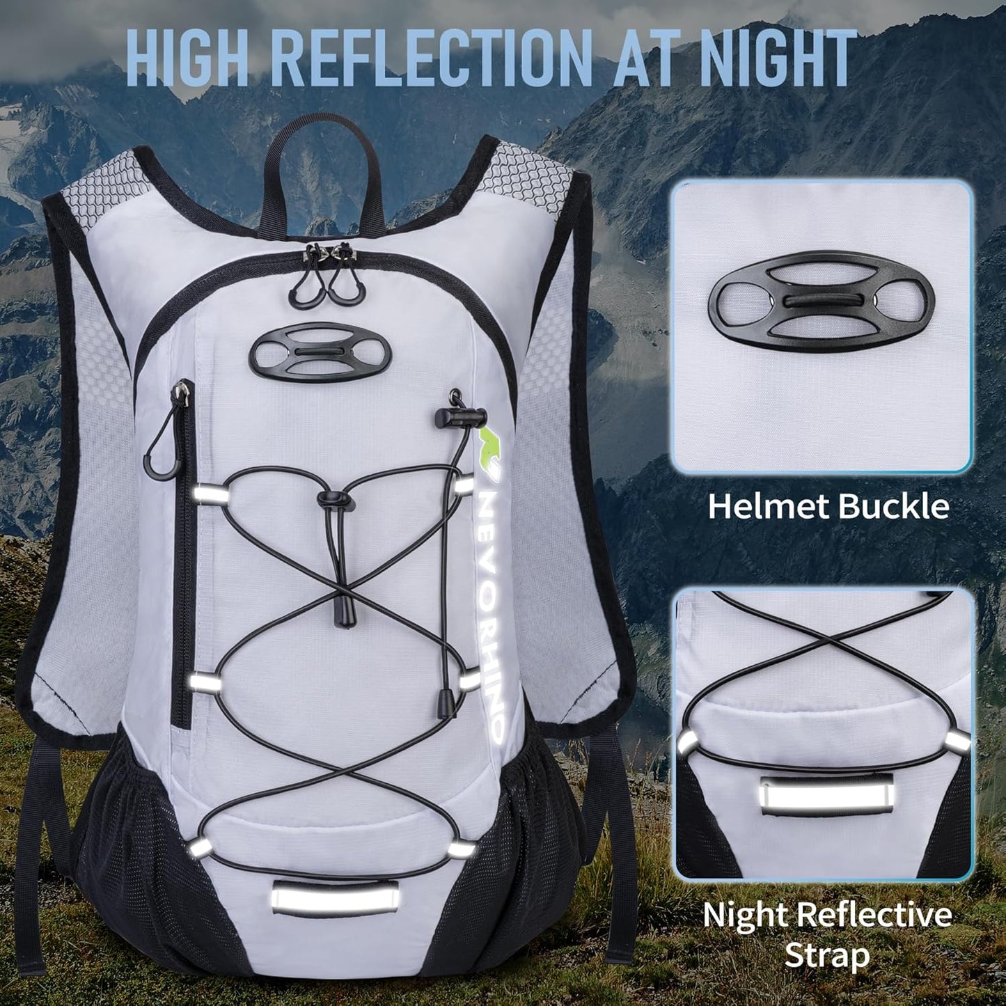 Lightweight Hydration Backpack, Running Backpack with 2L Water Bladder, Hydro Water Daypack for Cycling Hiking Rave for Men Women