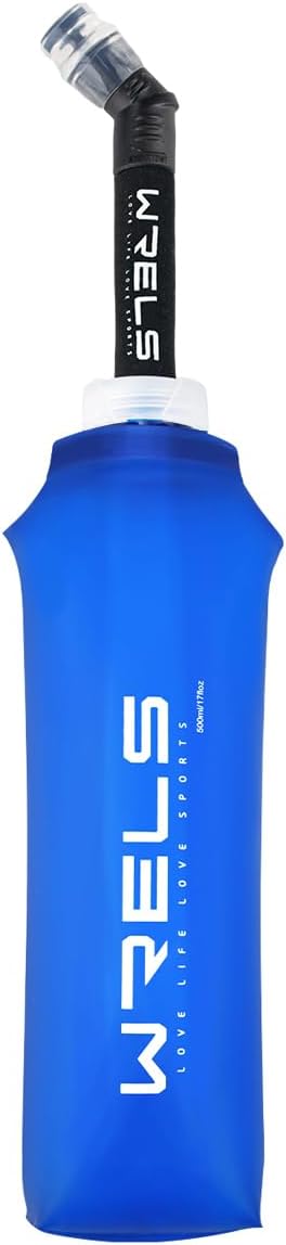Folding Soft Flask Portable Collapsible Running Lightweight Water Bottle for Outdoor Sports,Travel with Mouthpeice Cover