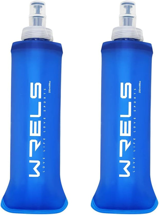 Folding Soft Flask Portable Collapsible Running Lightweight Water Bottle for Outdoor Sports,Travel with Mouthpeice Cover