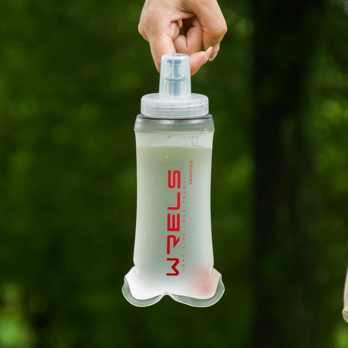 Soft Flasks Soft Running Water Flask Collapsible Soft Water Bottles Small BPA-Free for Sports Hiking Hydration Pack 500 ml/17oz，300 ml/10oz（2pack-300ml,red）