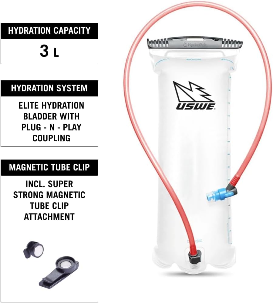 USWE MTB Hydro Hydration Pack with Hydration Bladder - Hydration Backpack for Cycling, Mountain Biking, E-MTB and Gravel Riding, Backpack with Water Bladder