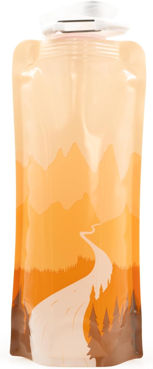 Vapur Flexible, Collapsible Wide Mouth Anti-Bottle with Detachable Carabiner, 23 Ounce, Sierra California Gold, Pack of 1