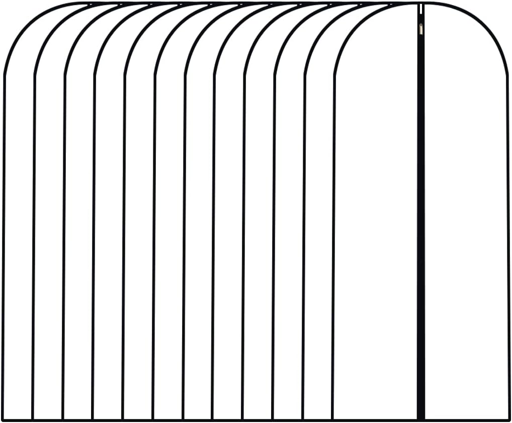 Garment Bags for Hanging Clothes 12 PCS Transparent Dress Bag for Traveling Garment Bag for Dresses Long Clothes Storage Bags with Full Zipper for Long Dress Costumes Gowns Coats 24''x54''