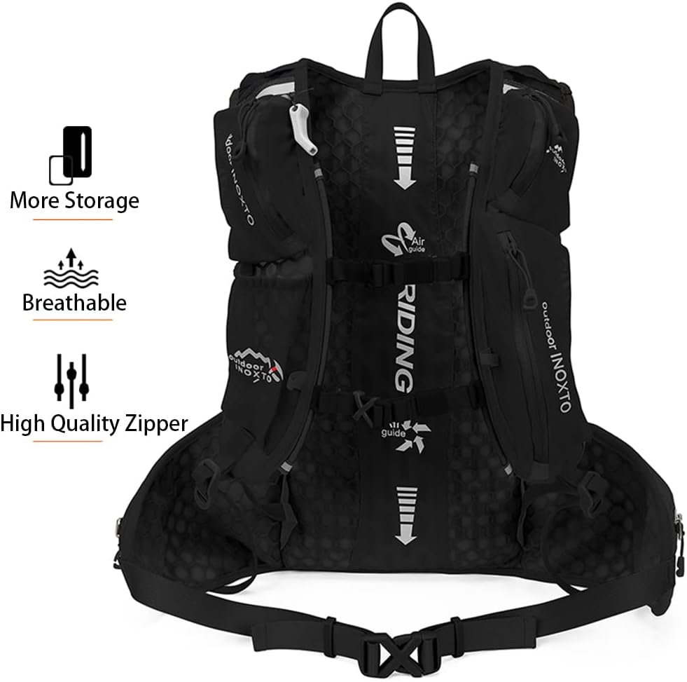 INOXTO Hydration Pack Backpack ，Water Backpack with 2L Leakproof Water Bladder, Running Hydration Vest for Man, Daypack for Cycling Motocross Climbing Trail Running