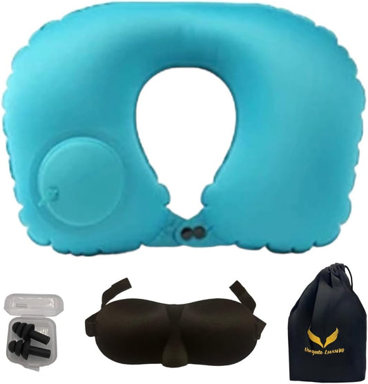 Vorgato Luxury- Airplane Pillow - Inflatable Travel Pillow - Airplane Essentials - Travel Neck Pillow - Inflatable Neck Pillow for Traveling - Neck Pillows for Travel - Blow Up Airplane Pillow
