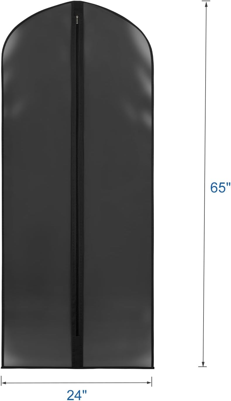 Zilink 65" Dress Bags for Gowns Long Clear Garment Bags for Gowns Garment Covers for Long Dresses, 6-Pack