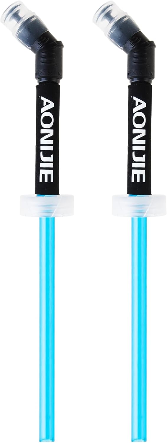 TRIWONDER TPU Soft Folding Water Bottles BPA-Free Collapsible Flask for Hydration Pack - Ideal for Running Hiking Cycling Climbing (Straw)