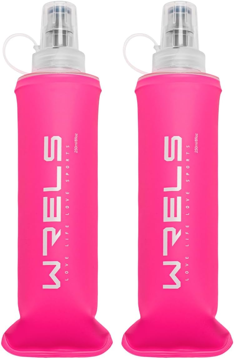 Folding Soft Flask Portable Collapsible Running Lightweight Water Bottle for Outdoor Sports,Travel with Mouthpeice Cover