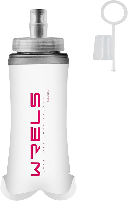 Soft Flasks Soft Running Water Flask Collapsible Soft Water Bottles Small BPA-Free for Sports Hiking Hydration Pack 500 ml/17oz，300 ml/10oz（300ml,red）