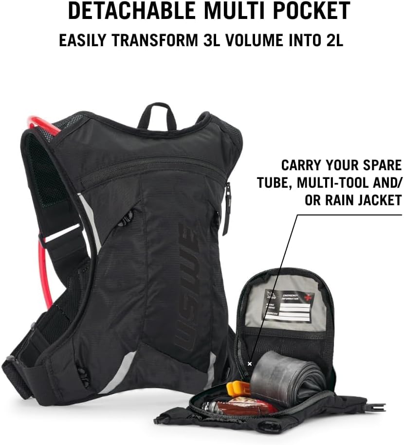 USWE MTB Hydro Hydration Pack with Hydration Bladder - Hydration Backpack for Cycling, Mountain Biking, E-MTB and Gravel Riding, Backpack with Water Bladder