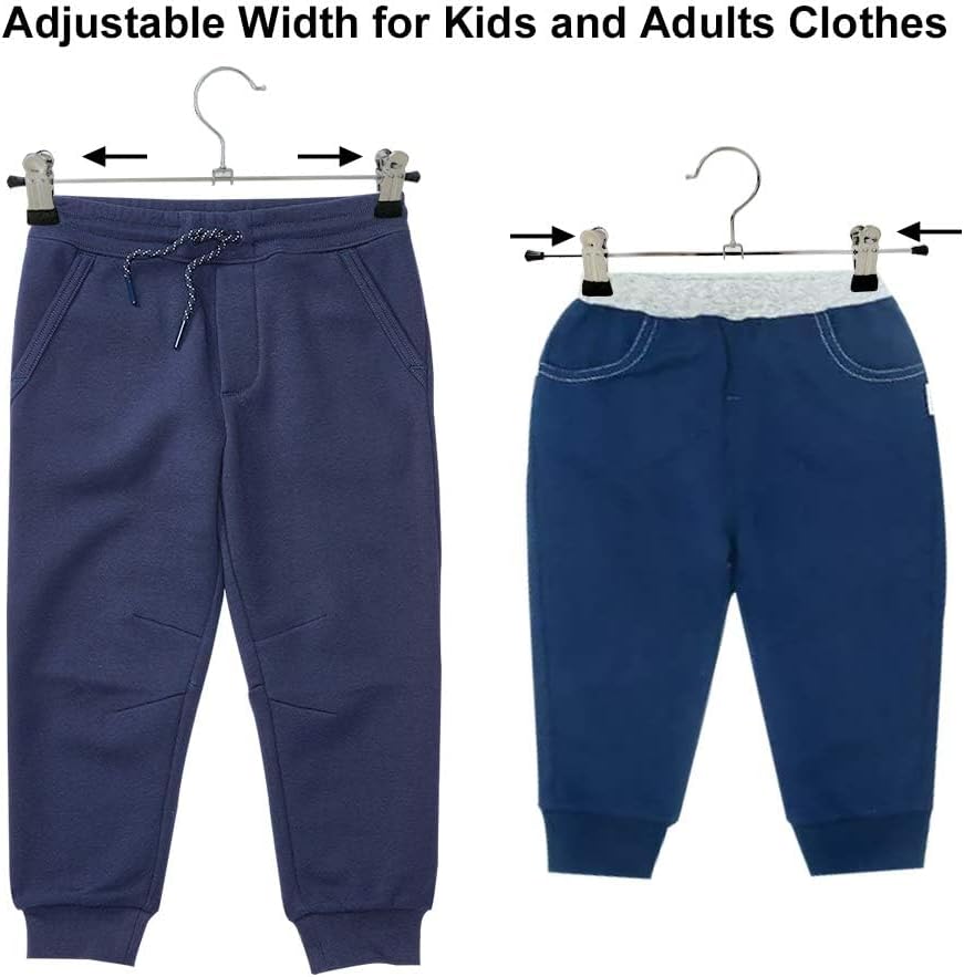 NORTHERN BROTHERS Pants Hangers 50 Pack, Skirt Hangers with Clips Shorts Hanger Closet Heavy Duty Clothes Hangers for Trousers Shirt Jeans Slim Hangers for Women Men