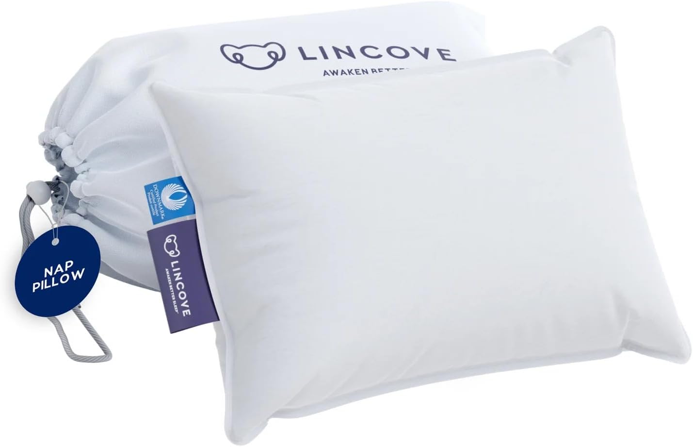 Lincove Microgel Travel Pillow - Global Recycled Standard Certified - Plush and Cozy Luxury Pillow to Support Head, Neck, While Sleeping on Airplanes, Cars, Hotels & Home - 12"x16"