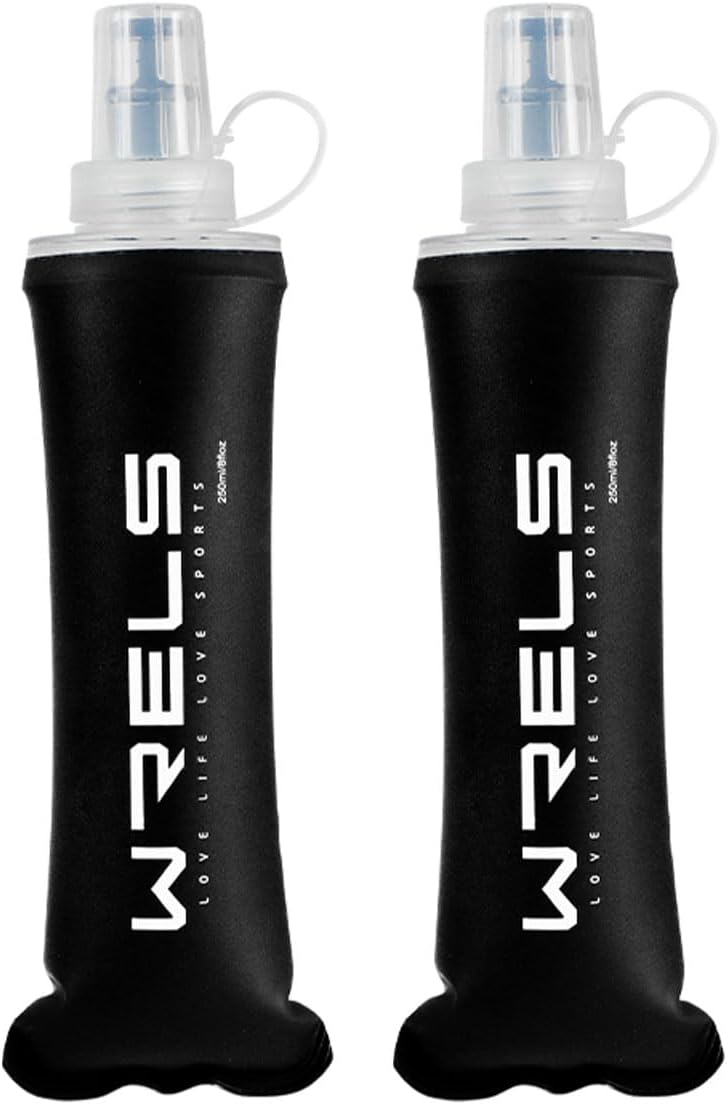 Folding Soft Flask Portable Collapsible Running Lightweight Water Bottle for Outdoor Sports,Travel with Mouthpeice Cover