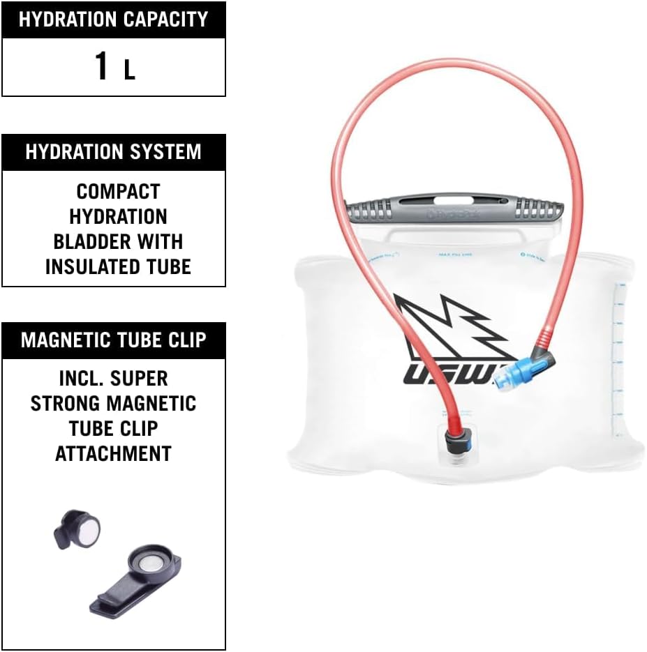 USWE Zulo Hydration Hip Pack - with Organizer and Side Pockets, Bounce Free Hip Belt (Crazy Yellow, 2L)