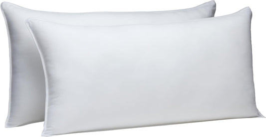 Amazon Basics Down-Alternative Pillows for Stomach and Back Sleepers, Soft Density, 20 x 36 inches, 2-Pack, White