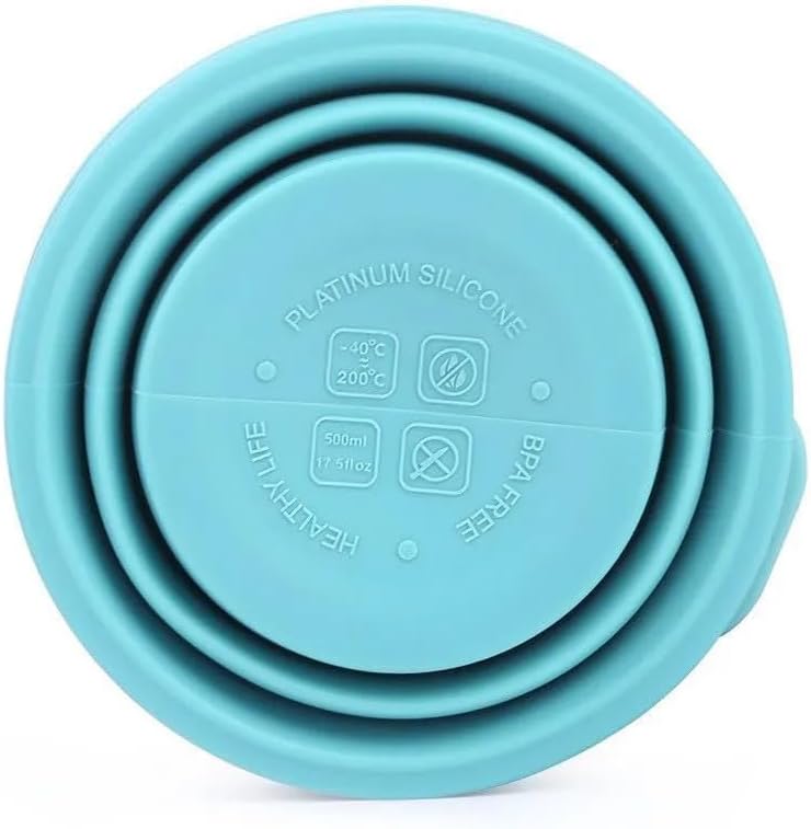 Collapsible Silicone Water Bottle - Foldable, Lightweight, and BPA-Free | 500ml (17oz) Reusable Leakproof Bottle for Camping, Travel, and Gym | Compact & Durable with Carabiner - Black