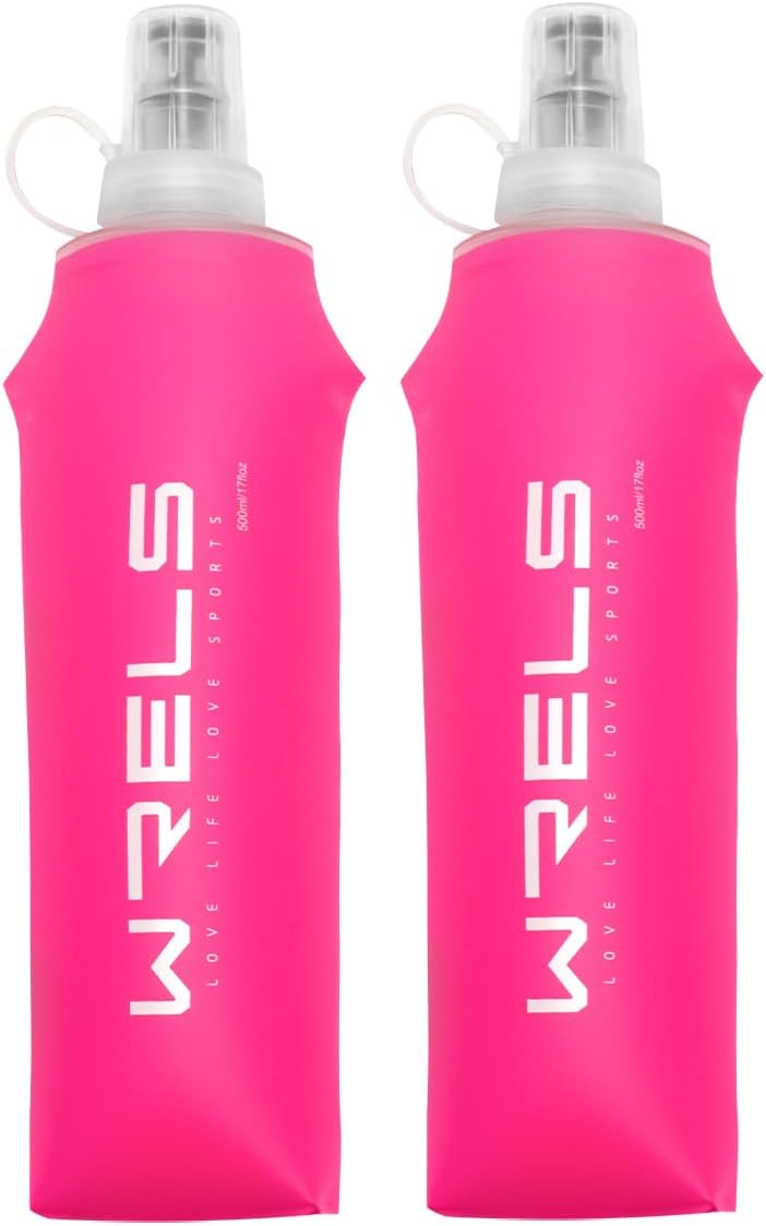 Folding Soft Flask Portable Collapsible Running Lightweight Water Bottle for Outdoor Sports,Travel with Mouthpeice Cover