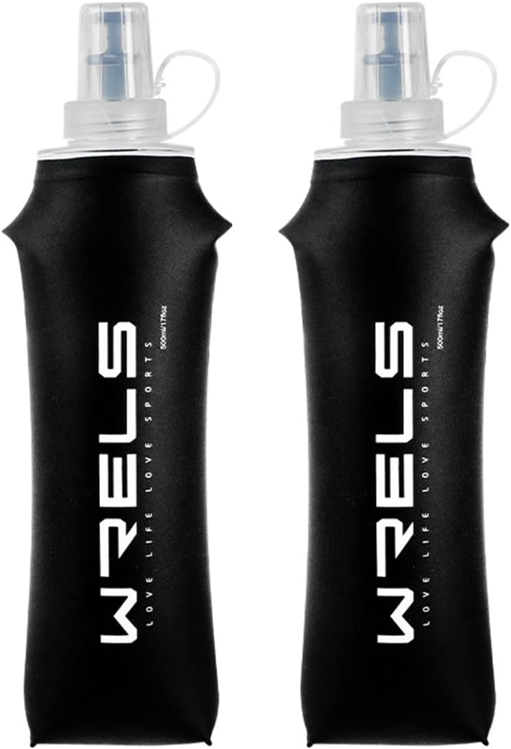 Folding Soft Flask Portable Collapsible Running Lightweight Water Bottle for Outdoor Sports,Travel with Mouthpeice Cover