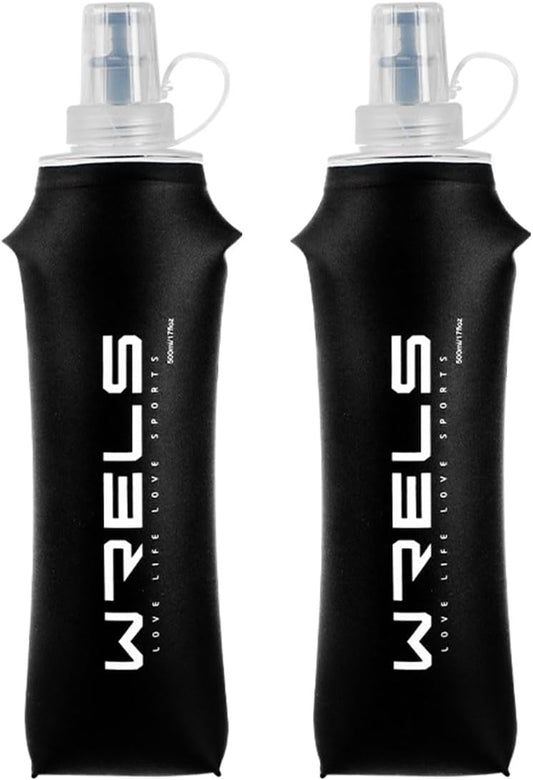 Folding Soft Flask Portable Collapsible Running Lightweight Water Bottle for Outdoor Sports,Travel with Mouthpeice Cover