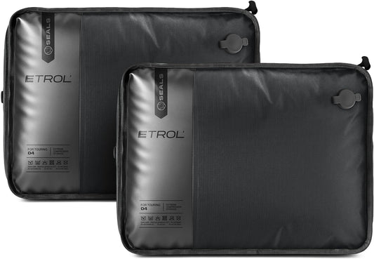 TPU Vacuum Bag for Travel, 70D Nylon Reusable Compression Bag with IP67 Waterproof Zipper, Compression Packing Cubes for Clothing, Space Saver Bags for Luggage and Backpack (Full Open, Grey,2Pcs)