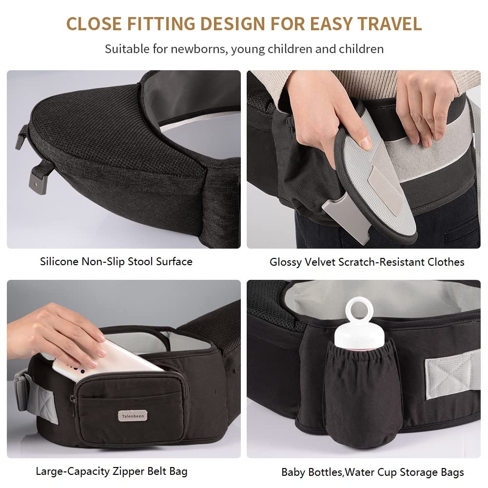 Baby Carrier 6-in-1 Newborn to Toddler, Baby Carrier with Hip Seat Lumbar Support 7-41 lbs, Baby Soft Carrier for All Seasons & Positions, Adjustable Size for Shopping Hiking Travelling