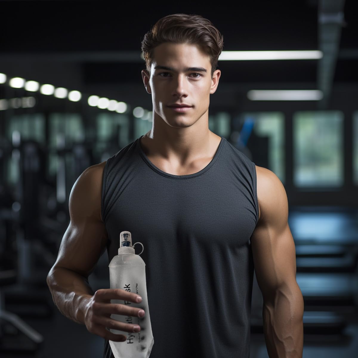 AXEN Soft Flask TPU Foldable Running Hydration Flask, Soft Collapsible Water Bottle for Hydration Pack Cycling Marathon Running Hiking