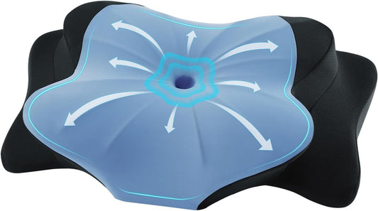DONAMA Cervical Pillow for Sleeping, Contour Memory Foam Pillow for Neck and Shoulder Support, Ergonomic Neck Pillow for Side Back Stomach Sleepers, Bed Pillows with Cooling Pillowcase