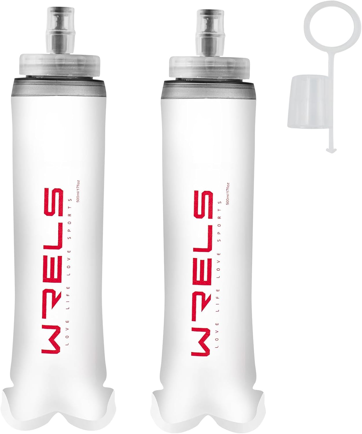 Soft Flasks Soft Running Water Flask Collapsible Soft Water Bottles Small BPA-Free for Sports Hiking Hydration Pack 500 ml/17oz，300 ml/10oz（2pack-500ml,red）