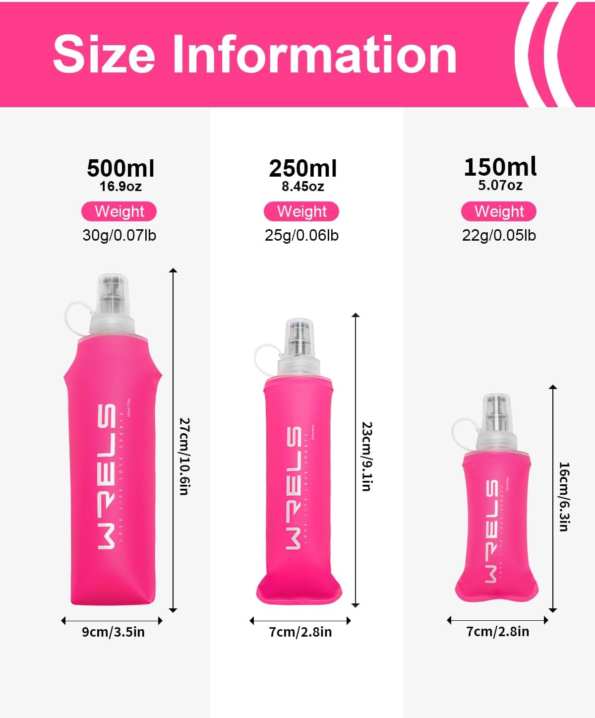 Folding Soft Flask Portable Collapsible Running Lightweight Water Bottle for Outdoor Sports,Travel with Mouthpeice Cover