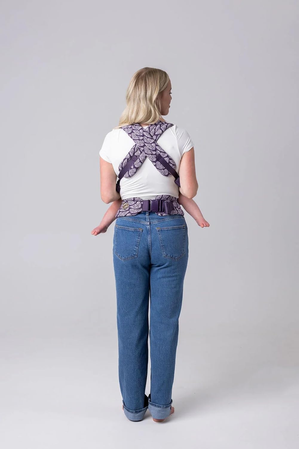 Mabē Monarch Ergonomic Baby Carrier – Premium Cotton Soft Structured Newborn to Toddler Carrier with Hip-Healthy Design, 3 Carry Positions (7-35lbs), Lightweight & Breathable, (Violet Wings)